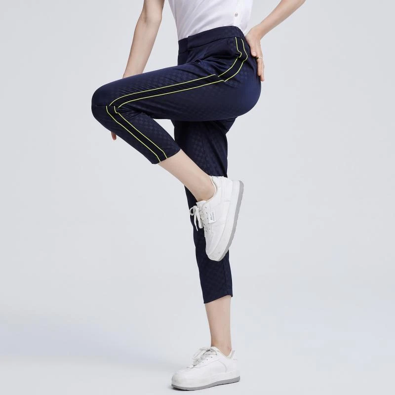 【小水专属】FINITY 休闲裤夏季直筒垂感修身高腰九分裤 F21W3A22K5