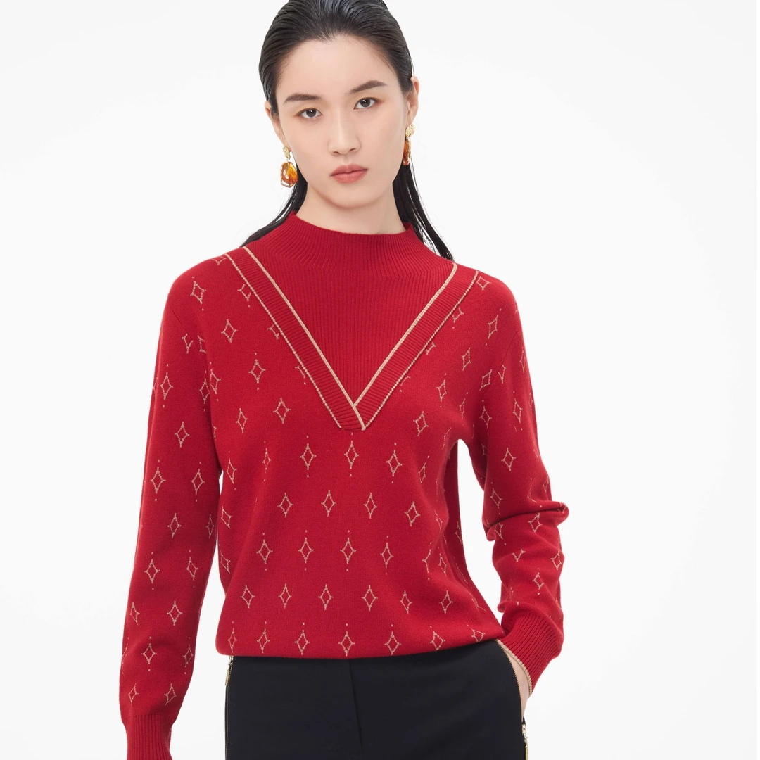 【白桦专属】FINITY 专柜羊毛混纺针织衫减龄休闲百搭 F20VD8001S