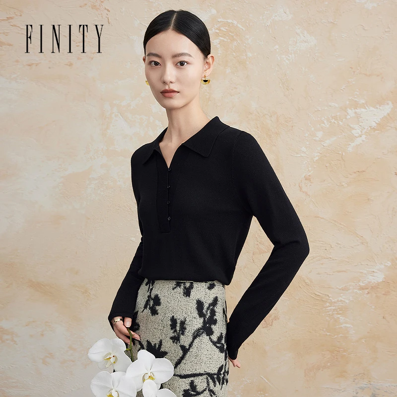 【籽言专属】FINITY 时尚纯色针织衫休闲气质百搭绵羊毛 F21W9A41S5