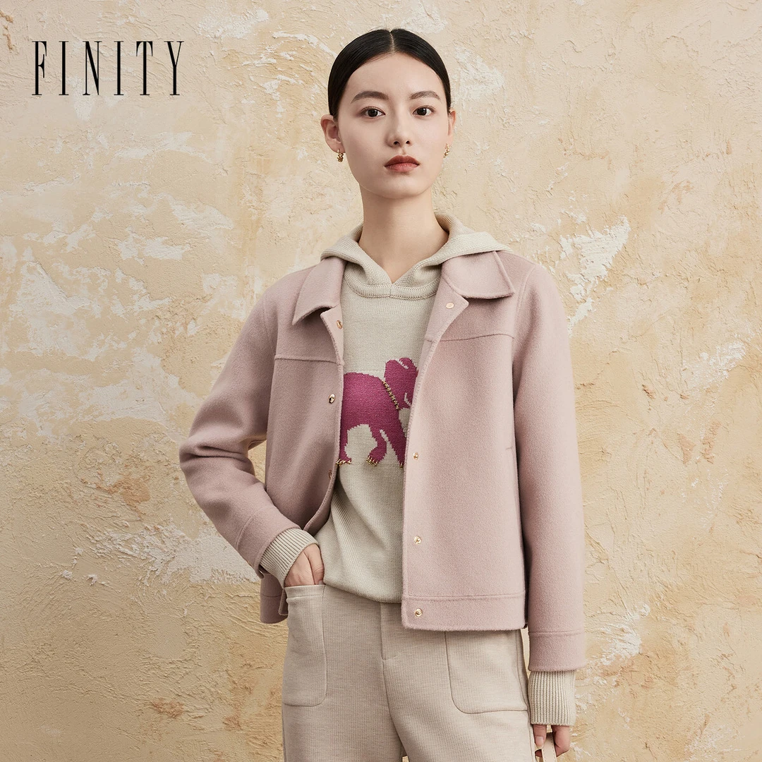 FINITY菲妮迪新款【双色】毛呢外套时尚休闲气质显瘦修身