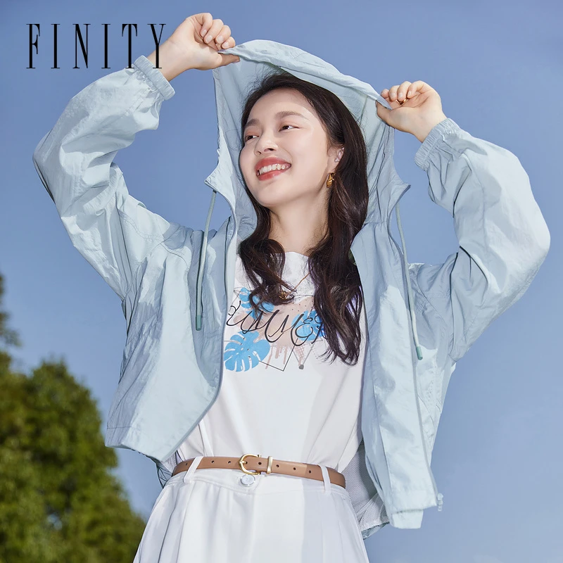FINITY春夏新款印花时尚气质休闲户外外套长袖运动防晒服外套透气