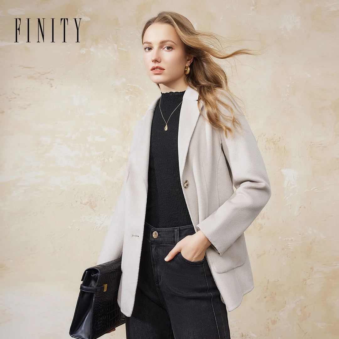 【小晴专属】FINITY 毛呢外套气质时尚休闲百搭收腰 F20VD7112D