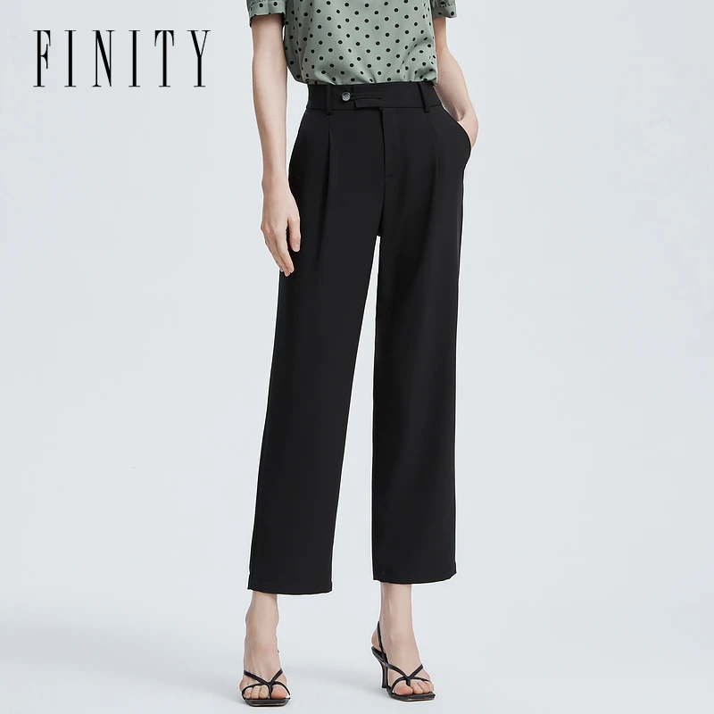 【小水专属】FINITY 休闲裤子直筒裤简约垂感立体西裤 F21W4B27K5