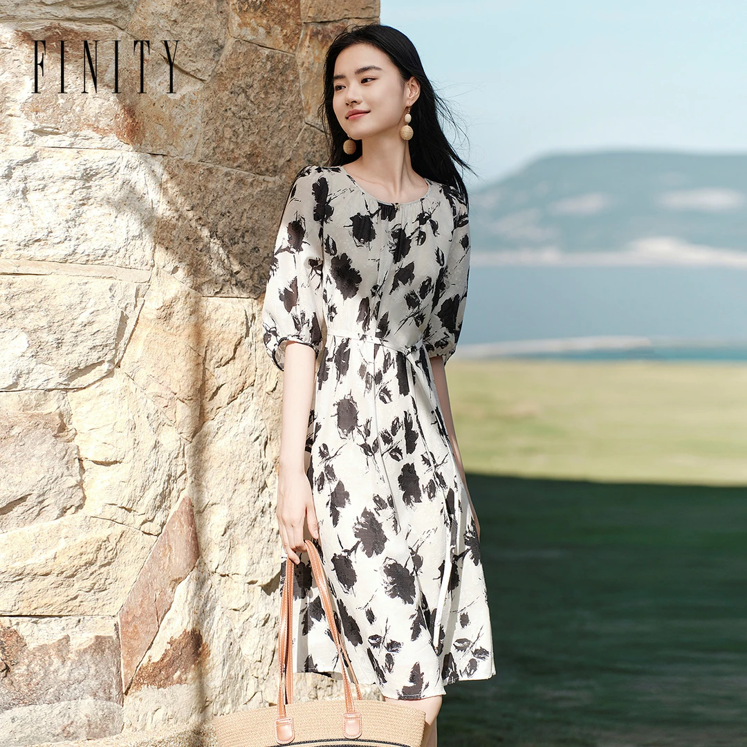 【小水专属】FINITY 新款连衣裙宽松碎花显瘦气质时尚 F21X6D08L5