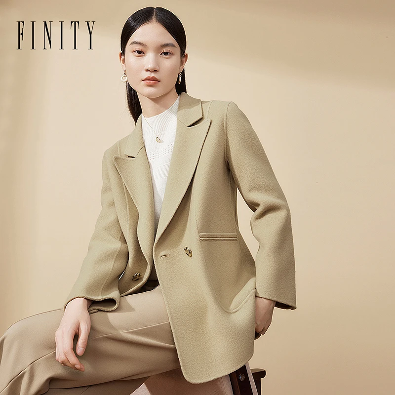 【小水专属】FINITY 新款毛呢时尚休闲职业通勤毛呢外套 F21X9D17D2