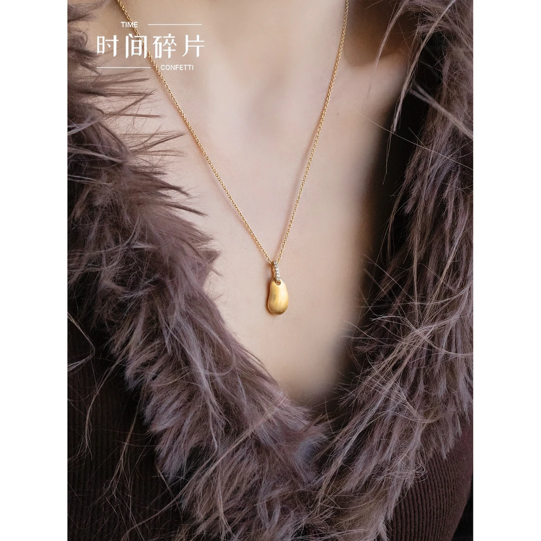 铜合金项链 【孙二娘】法式简约气质豌豆吊坠项链TC 9625