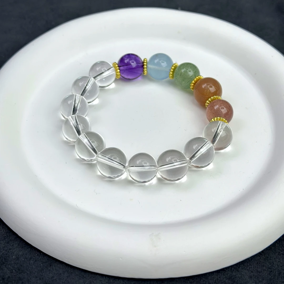 白水晶手串多色搭配送闺蜜送女友