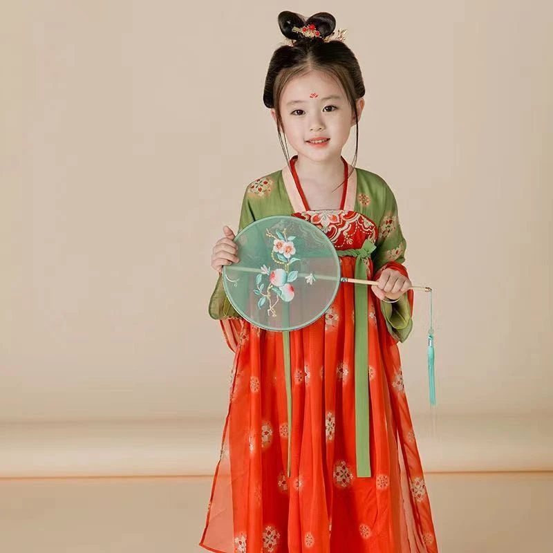 汉服小童女宝宝齐胸敦煌襦裙中国风古装古风超仙春秋汉唐舞蹈服