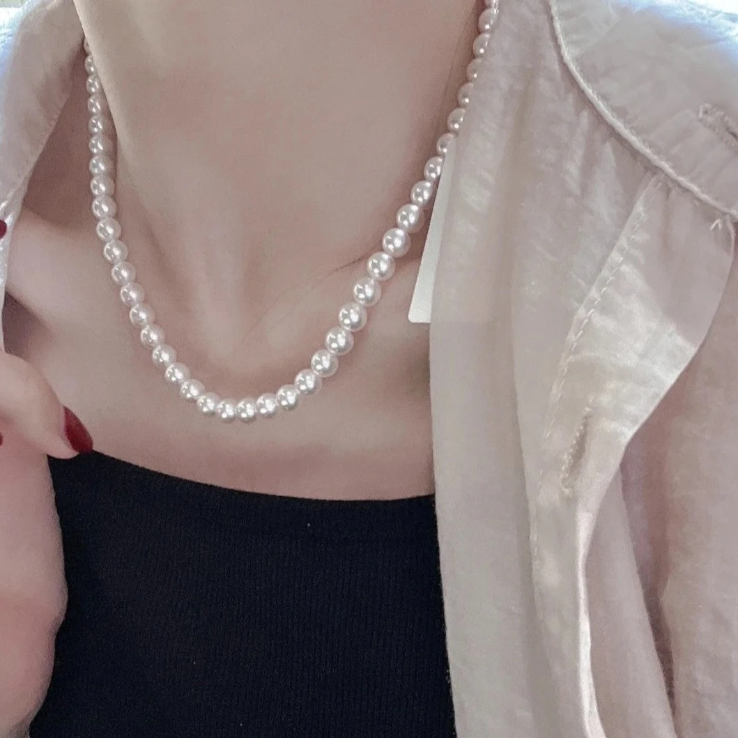 链子925银 6mm经典时尚气质百搭白色项链