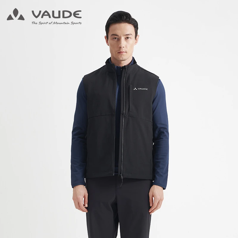 VAUDE巍德户外运动男轻便保暖防泼水软壳马甲防风衣无袖VG2136501