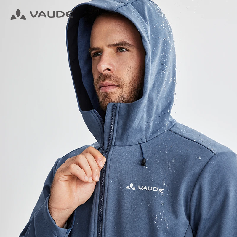 VAUDE户外运动23新款春秋男防风防泼水连帽软壳防风衣VG2236507