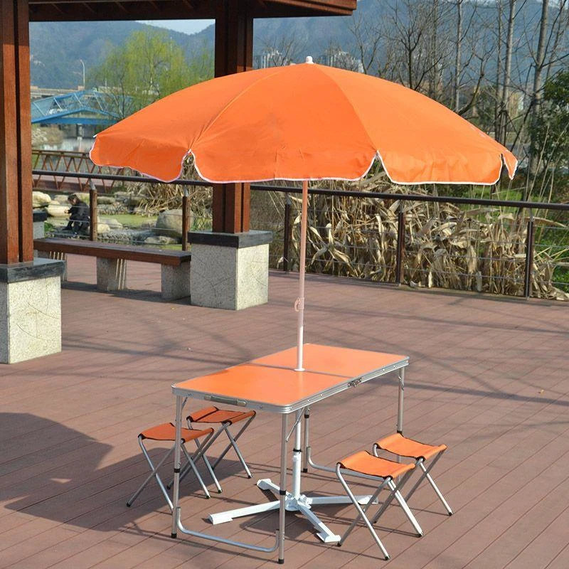 中国保险展业桌 夜市摆摊地推桌户外广告折叠桌椅便携铝合金桌子