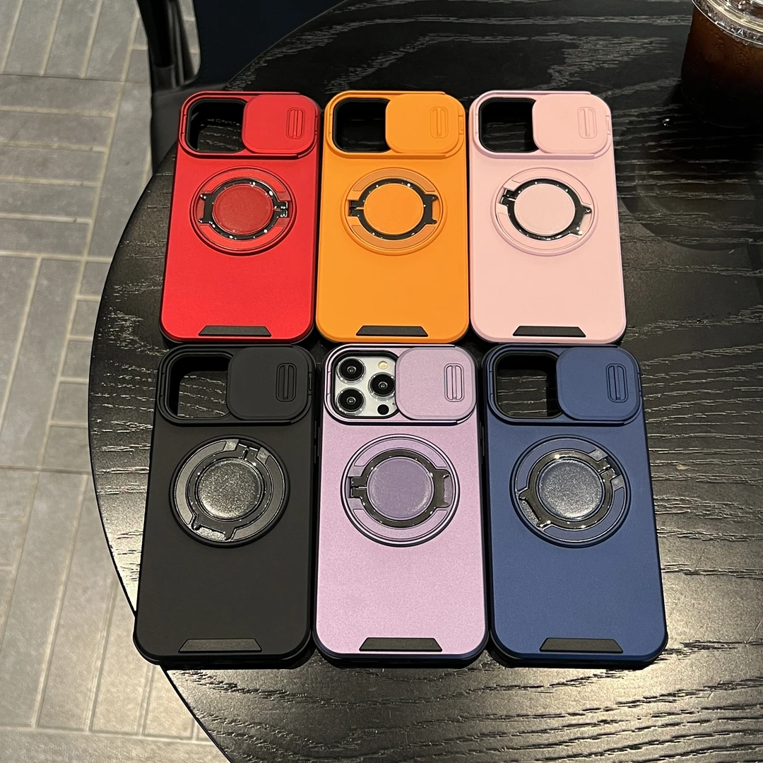 适用【苹果/三星】新款创意一体化环形支架壳iphone15p手机壳多功能
