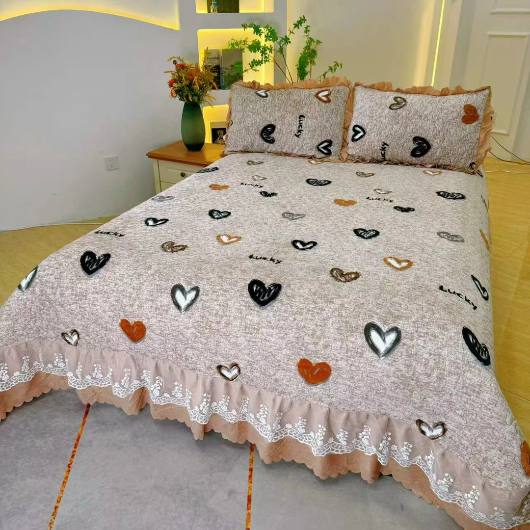 【蕾丝花边】秋冬新款婴儿宝宝绒床盖加厚加绒保暖单床盖床上用品Q