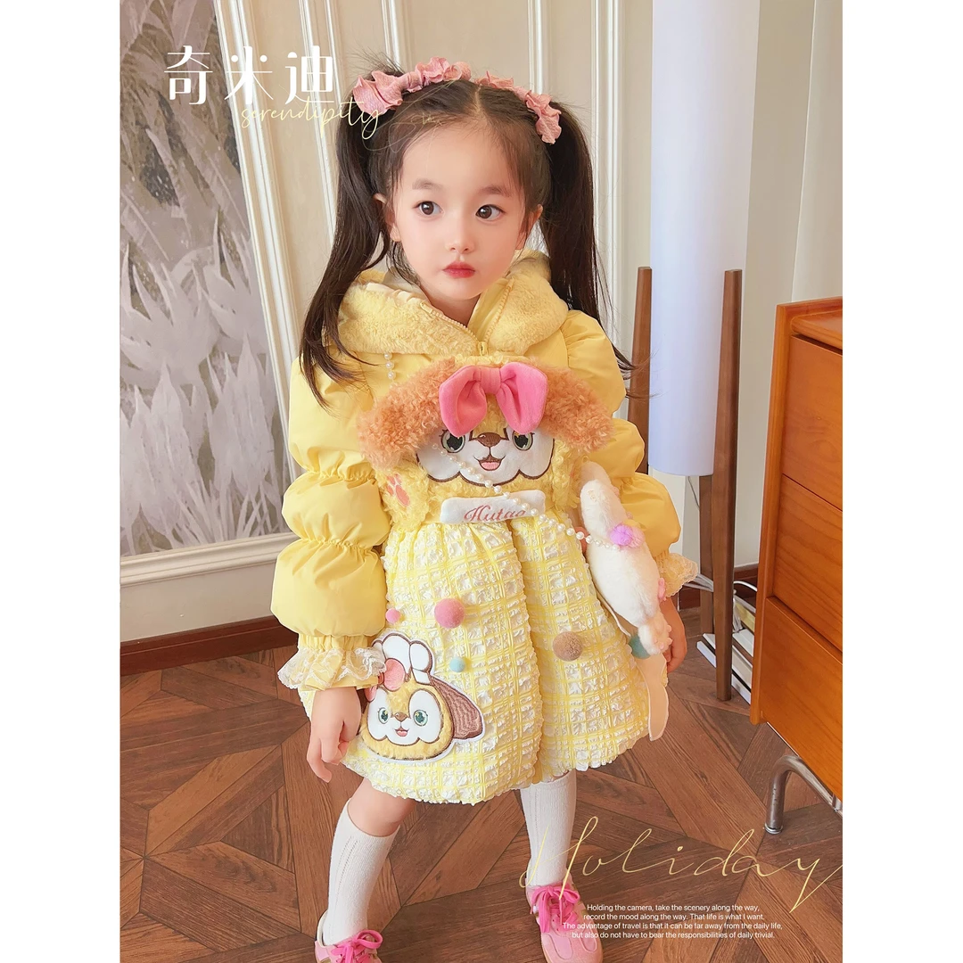 现货【饼饼狗】奇米迪女童羽绒服公主时尚冬装保暖48008