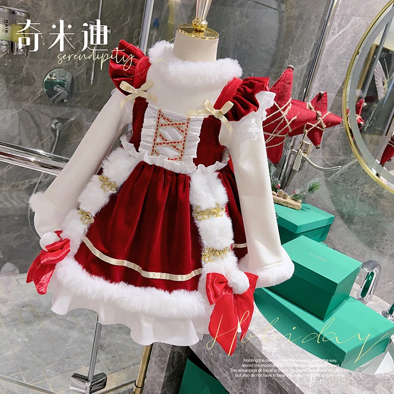 【现货】奇米迪 圣诞装年服女童定制公主裙+斗篷44200/49201
