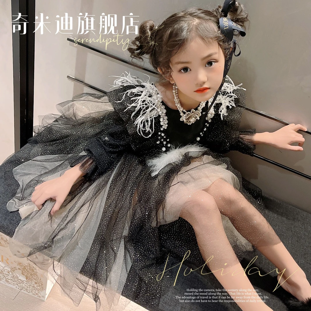 【璀璨星辰】奇米迪女童气质公主裙秋装洋气礼服连衣裙34097