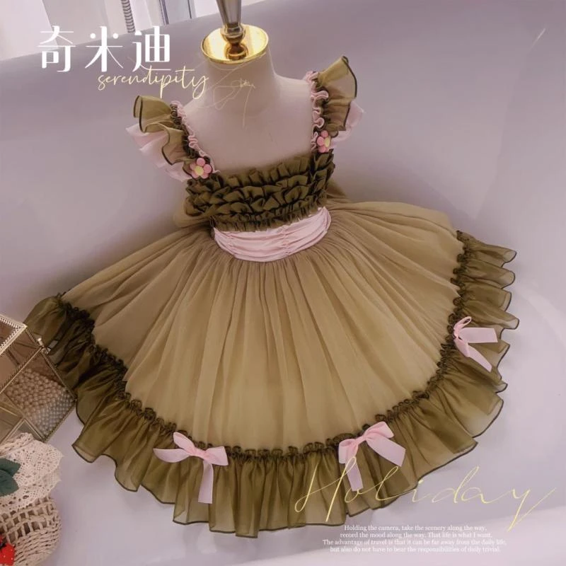 现货【抹茶蛋糕】奇米迪女童公主裙夏洋气儿童背心裙