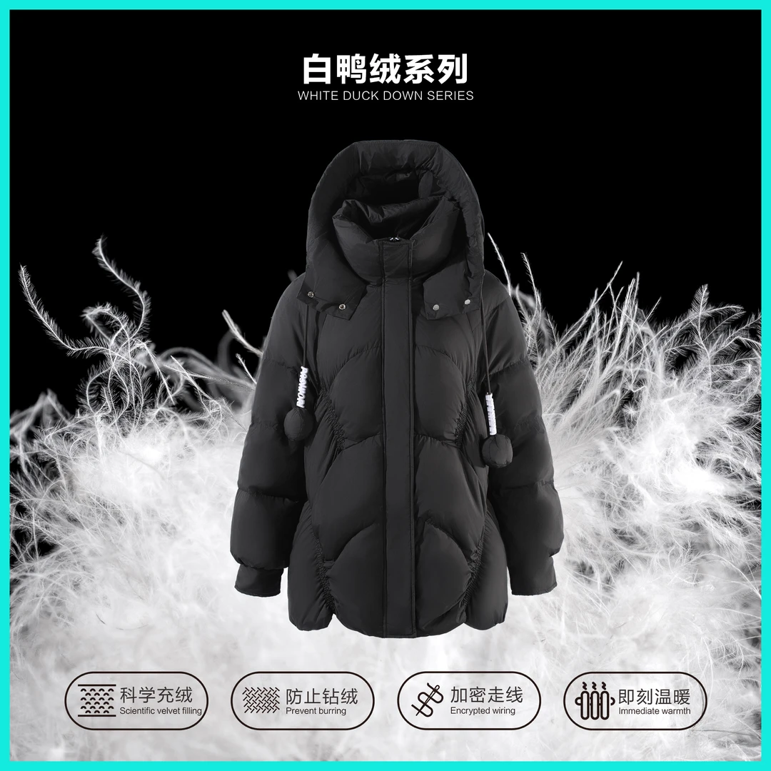 【婷婷专属】 Y135003A  时尚女士中长款羽绒服冬装