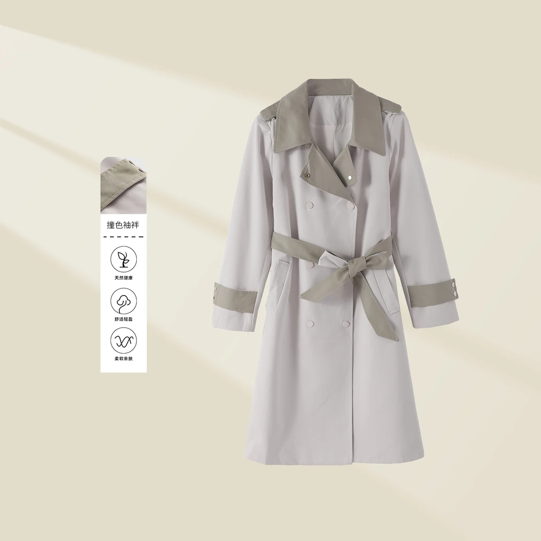 【婷婷专属】F5336012B 轻熟女春季风衣外套 优雅收腰显高挑