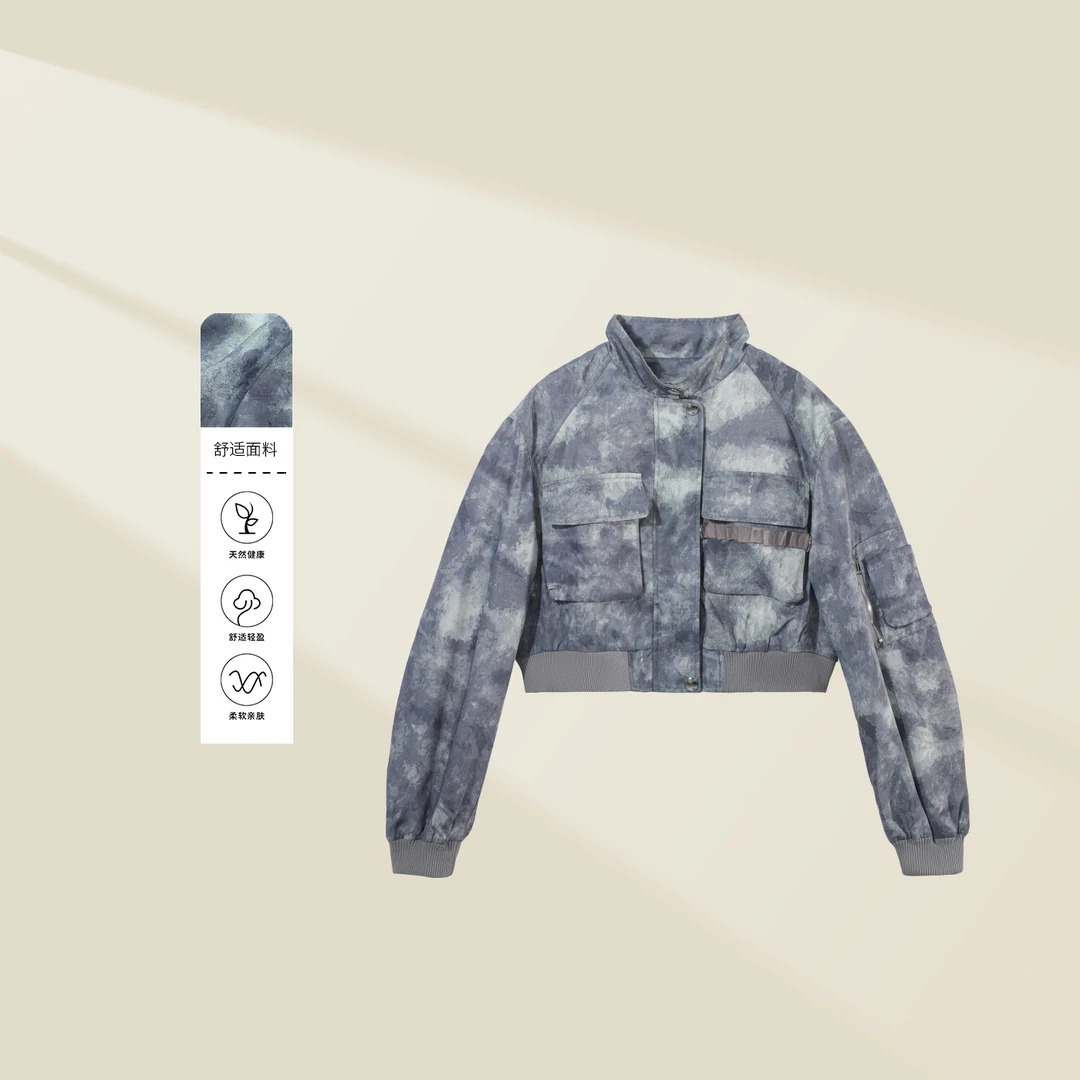 【洛美美专属】W3338020B 春季韩版宽松工装外套