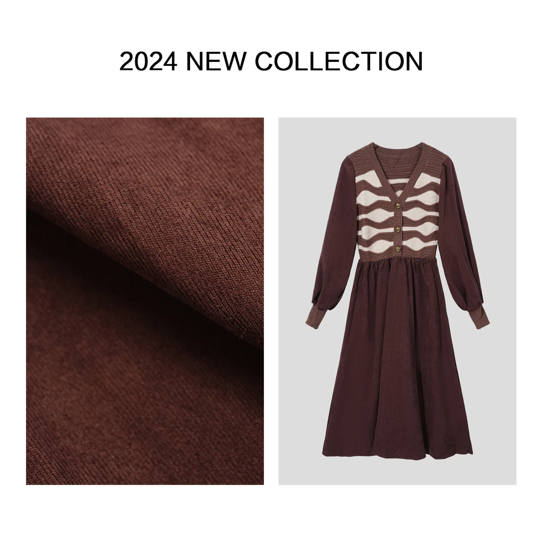 【芳芳专属】L3353001+L1353001Y 优雅高腰A字连衣裙