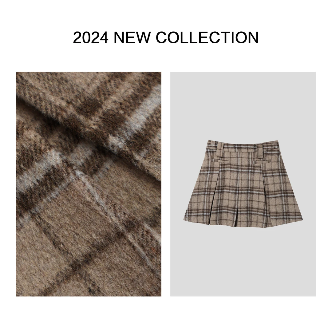 【婷婷专属】Q1357006B 冬季新款时尚休闲格子女式短裙