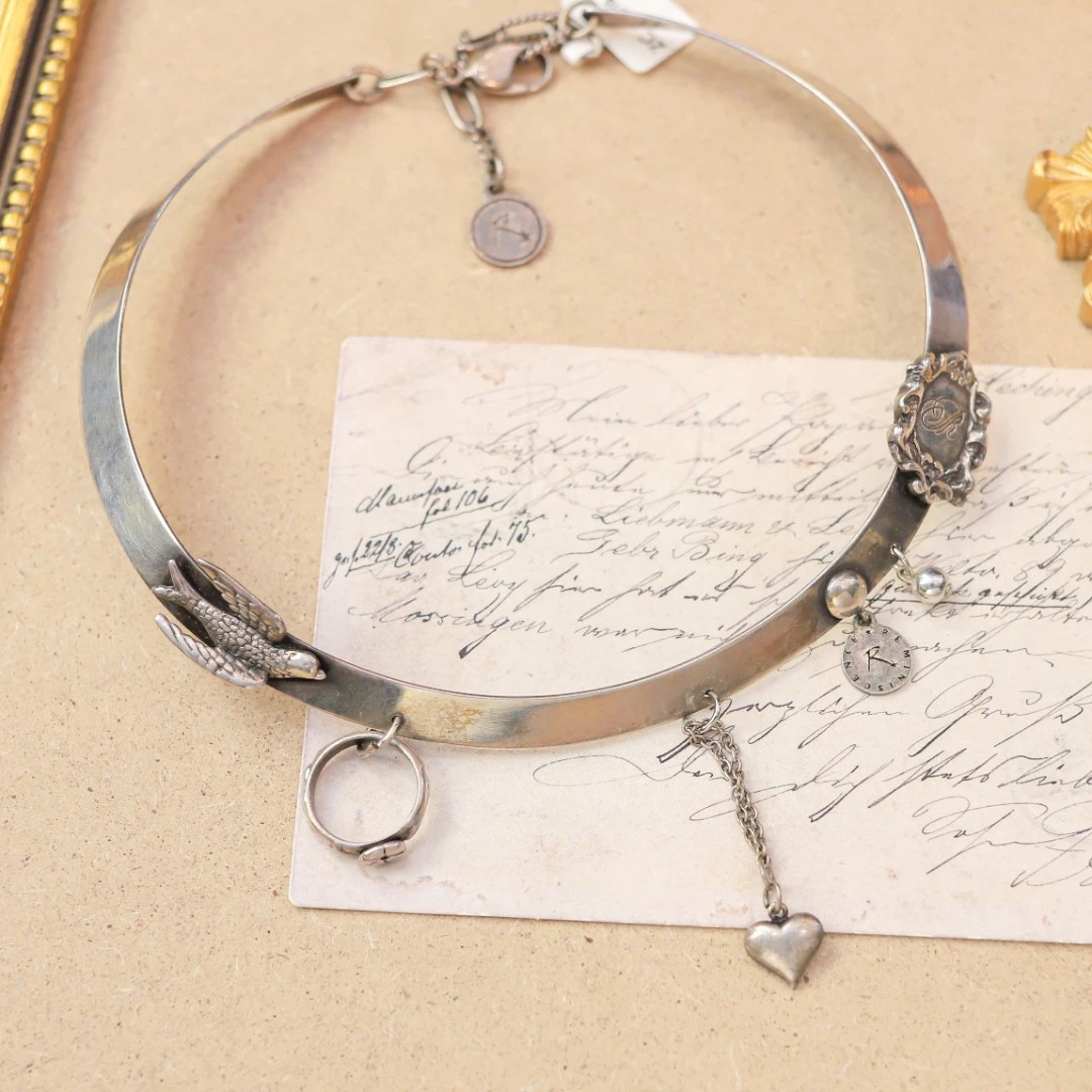 铜合金项链 法产 rere 银色项圈 简约时尚欧美