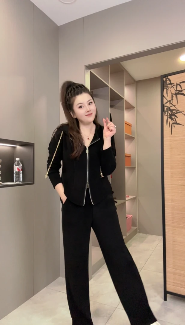 2024秋冬新款时尚潮流休闲气质洋气纯欲显瘦008-9套装