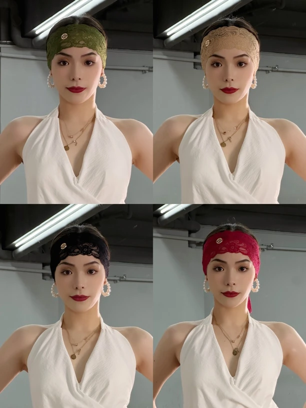 Fairy蕾丝发带金属标精致气质显瘦拉丁发带