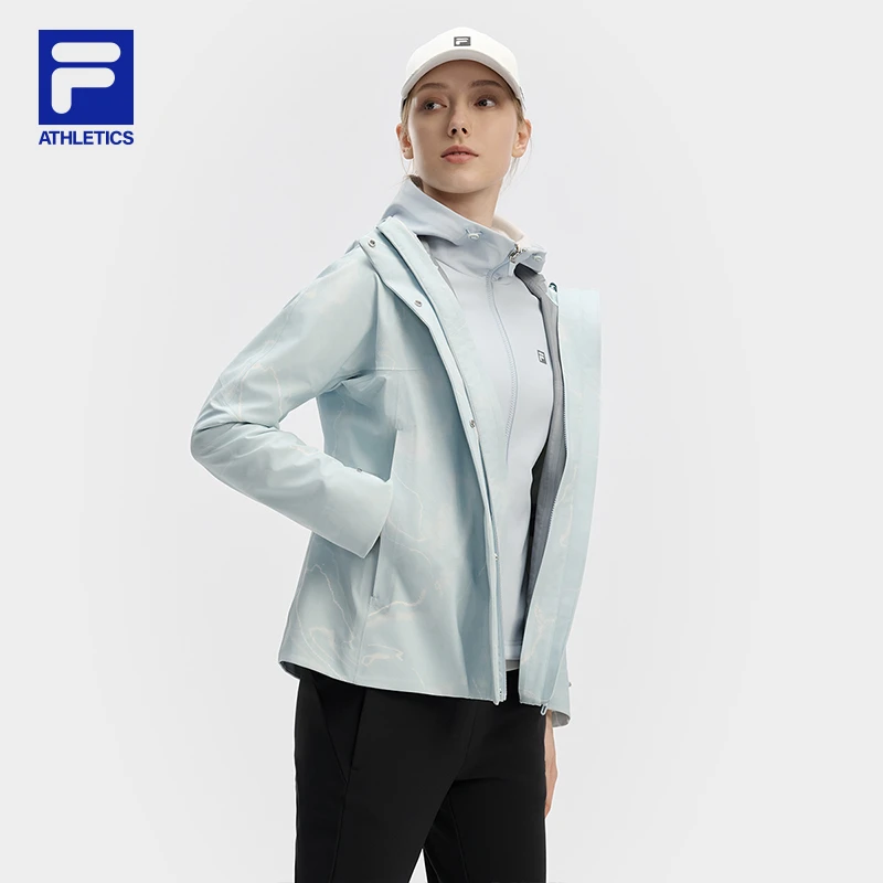 Fila/斐乐女装春季新款【休闲梭织两件套】运动连帽外套A11W441702F