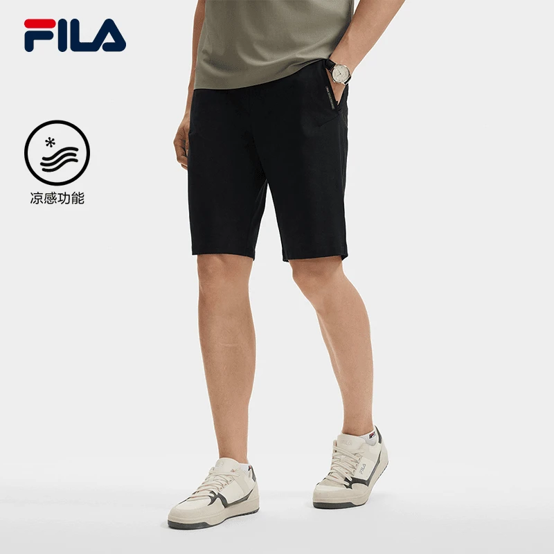 Fila/斐乐男子【高端凉感】夏季舒适弹力宽松休闲裤短裤F11M432604F