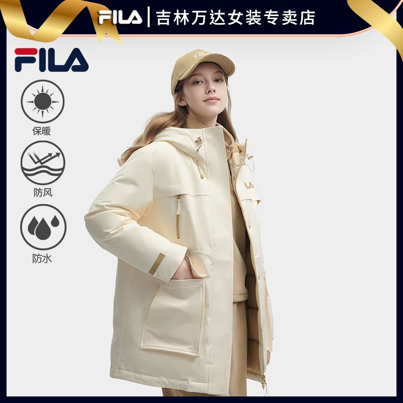 Fila/斐乐时尚风雪服【连帽中长款保暖】冬款羽绒服F11W349904F