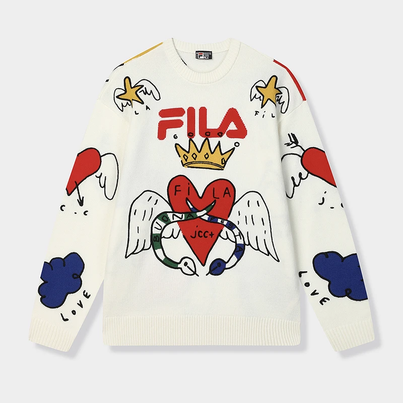 Fila/斐乐秋冬新款男女同款【多图案设计感套头衫】休闲F11U519404F