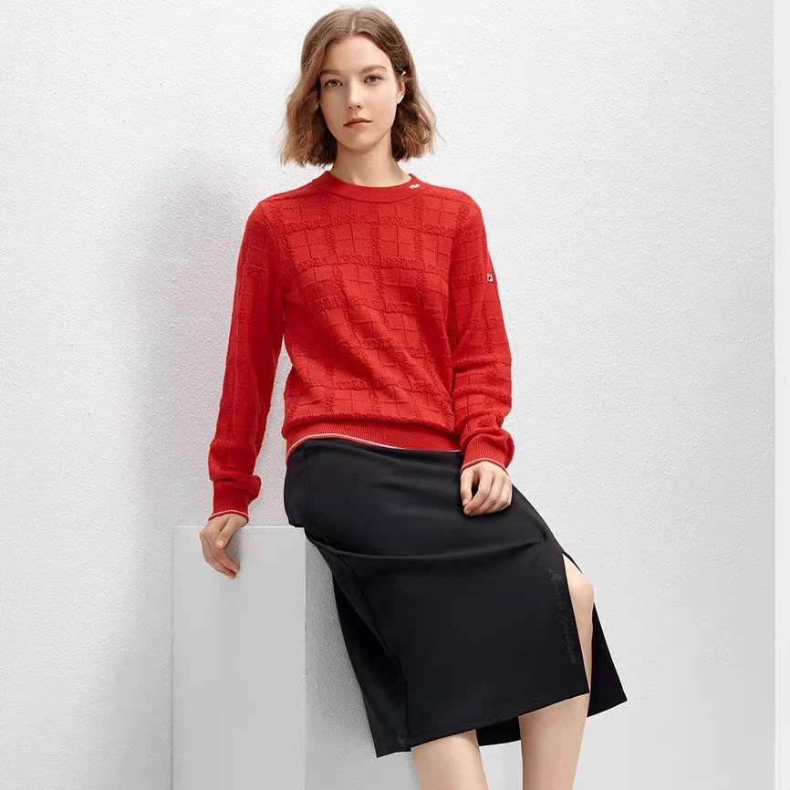 Fila/斐乐【新年氛围感】2024新款时尚经典休闲保暖毛衣F11W411405F