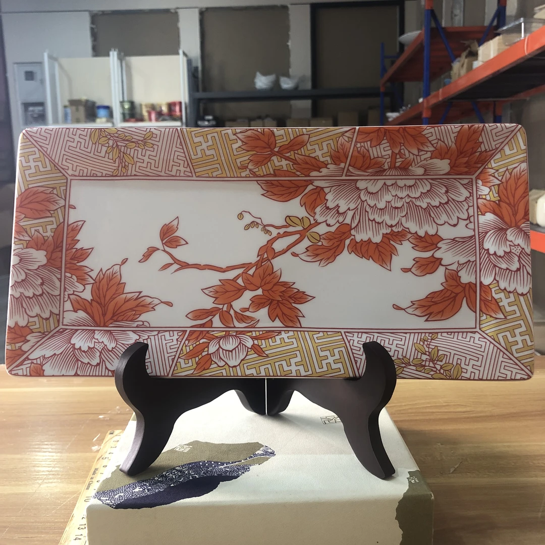 九谷方形观赏瓷片