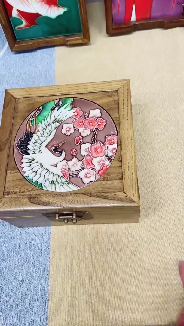 【闪购商品】瓷瓷片首饰盒仙鹤微瑕特价不退换