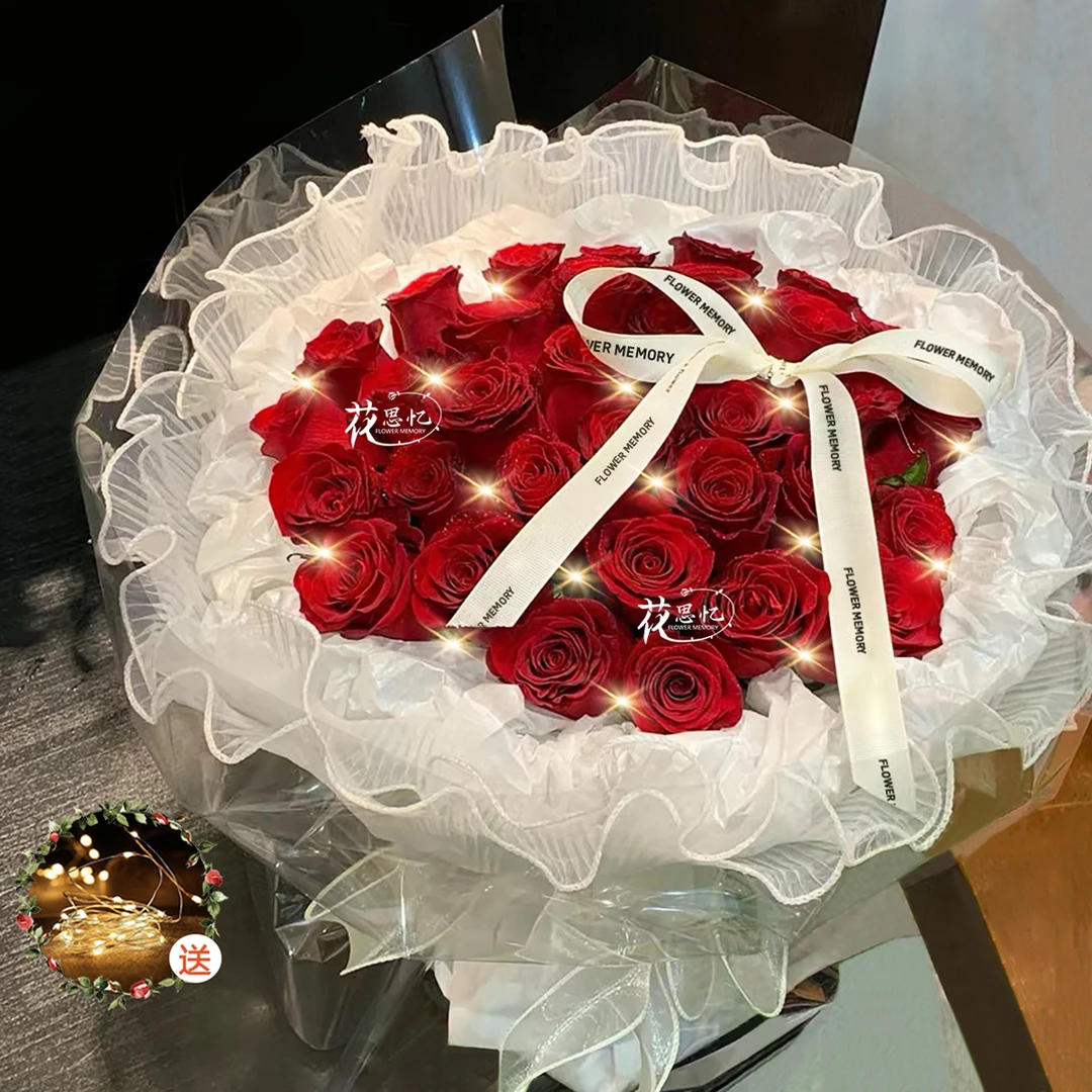 杀手的诗『33朵红玫瑰花束』送男女朋友闺蜜表白节日生日鲜花·同城花店配送上门
