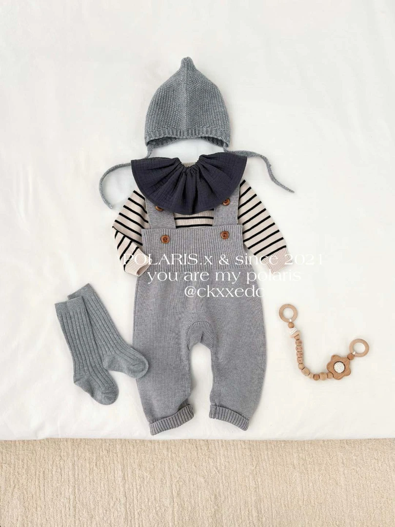 毛衣背带裤 | 小月龄男女宝婴童纯棉针织连体裤背带裤举重裤
