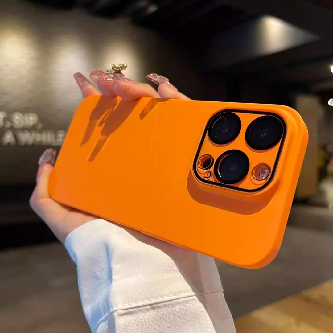 适用苹果14promax手机壳plus纯色iPhone13男女磨砂硬壳全包镜头
