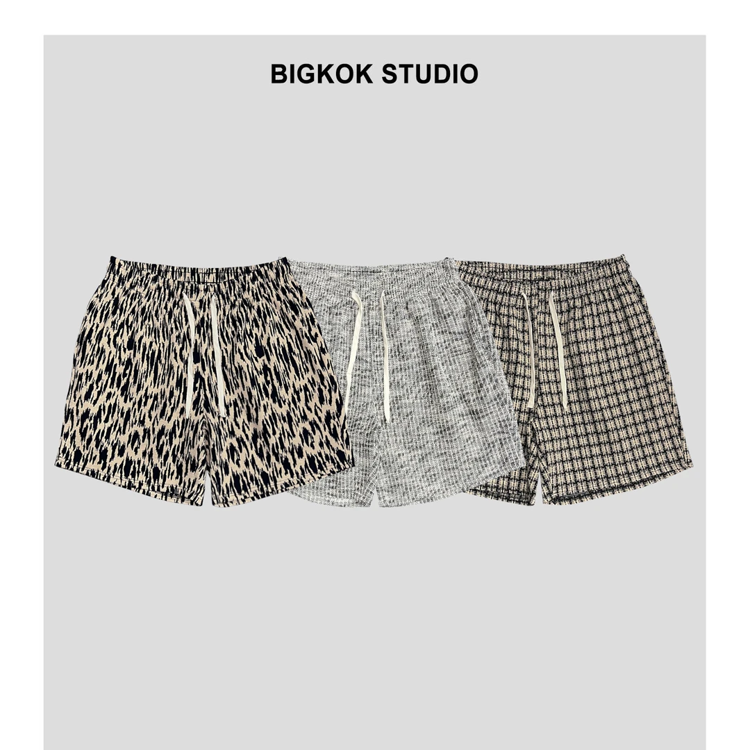 轻奢复古提花短裤男女同款四分裤早秋新款专柜轻奢透气运动沙滩裤