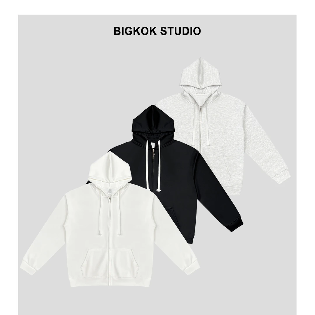 纯色百搭卫衣开衫情侣休闲连帽上衣套头男女早秋新款帽衫拉链外套