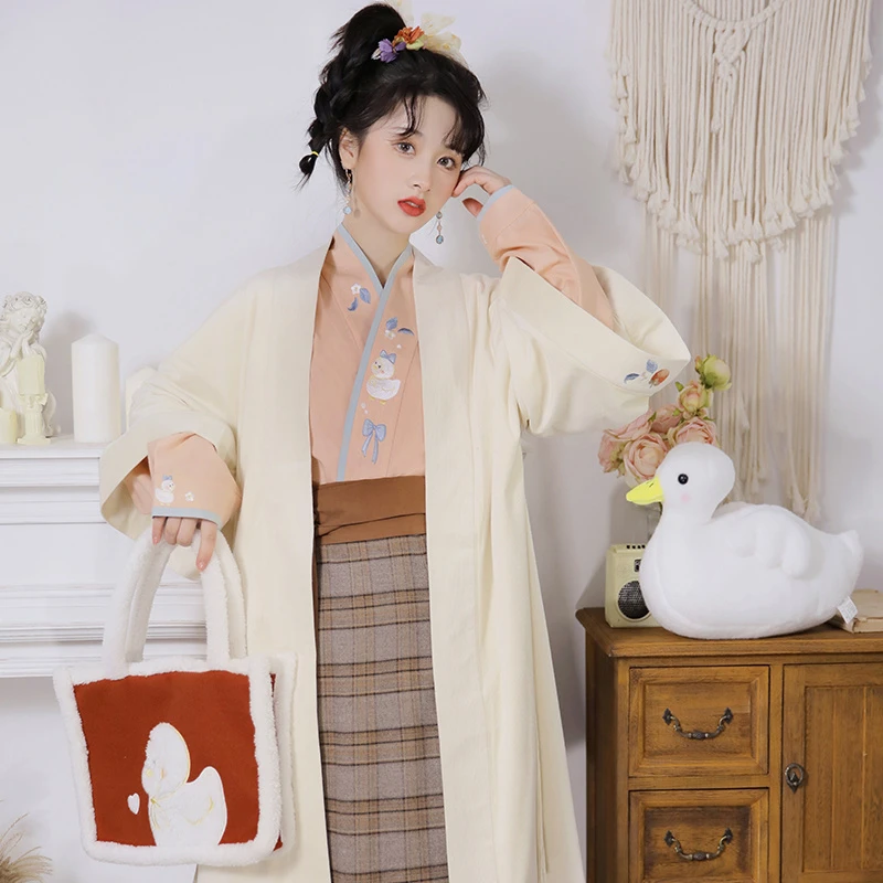 池夏 柿柿如意鸭 宋制长褙子短衫旋裙汉服齐腰日常