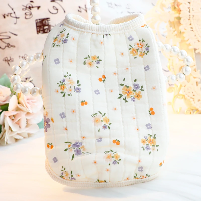 狗狗衣服春秋装猫咪公主双层纱布棉柔背心可爱小型犬泰迪宠物6254