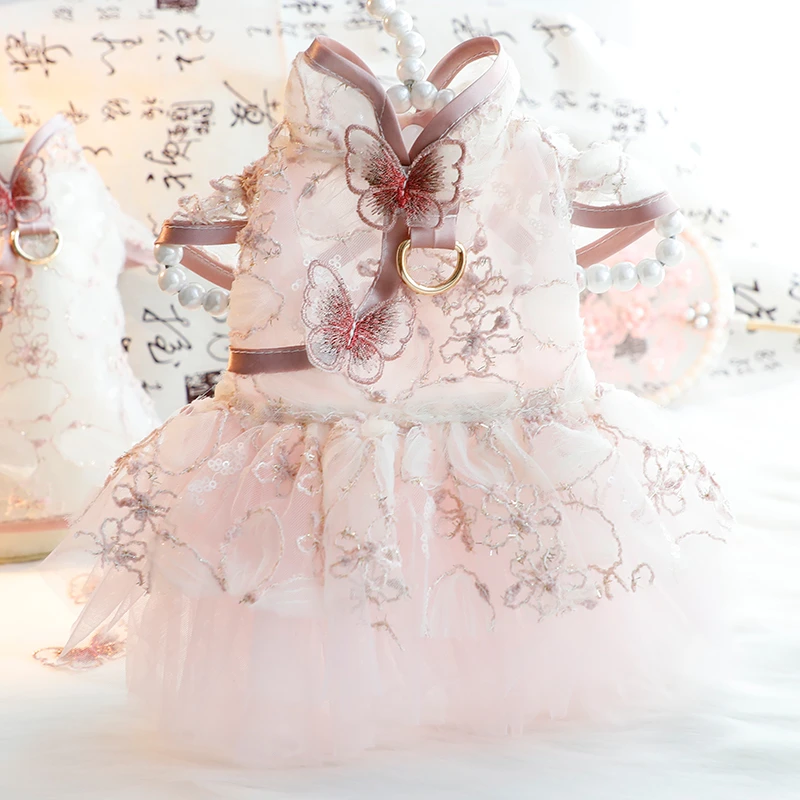 狗狗衣服春夏薄款猫咪公主裙婚纱礼服国风旗袍小型犬泰迪宠物5797