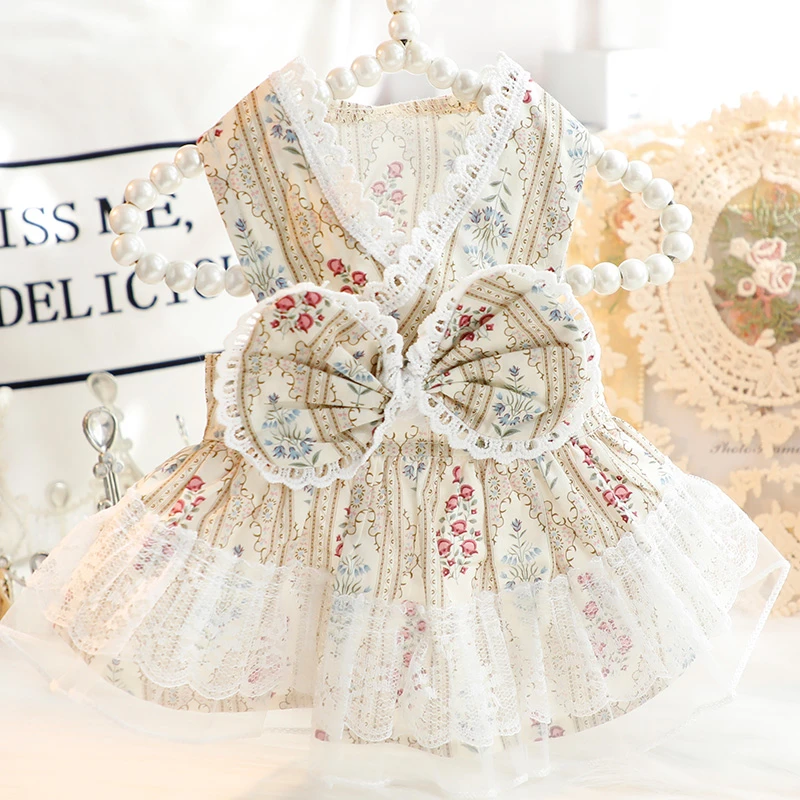 狗狗衣服春夏装薄款猫咪公主风信子棉布韩式裙小型犬泰迪宠物5738