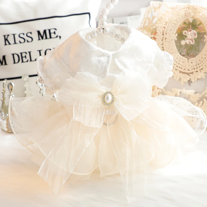 狗狗衣服春夏装薄款猫咪公主裙费加罗婚纱礼服小型犬泰迪宠物5694