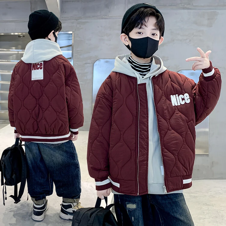 棉袄/棉服男童新款中大童夹克洋气男孩秋冬儿童冬款棉衣休闲保暖