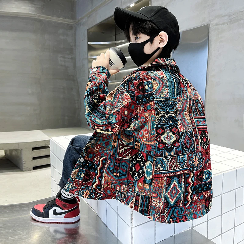 儿童装男童秋装外套春秋款2025新款中大童秋季男孩牛仔炸街洋气潮