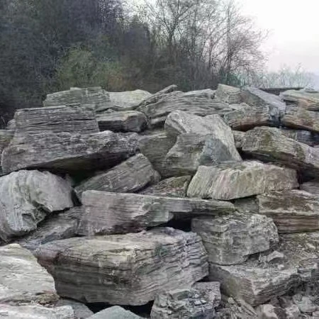 青色千层石假山石造景黄色千层石假山大型庭院假山鱼池别墅假山